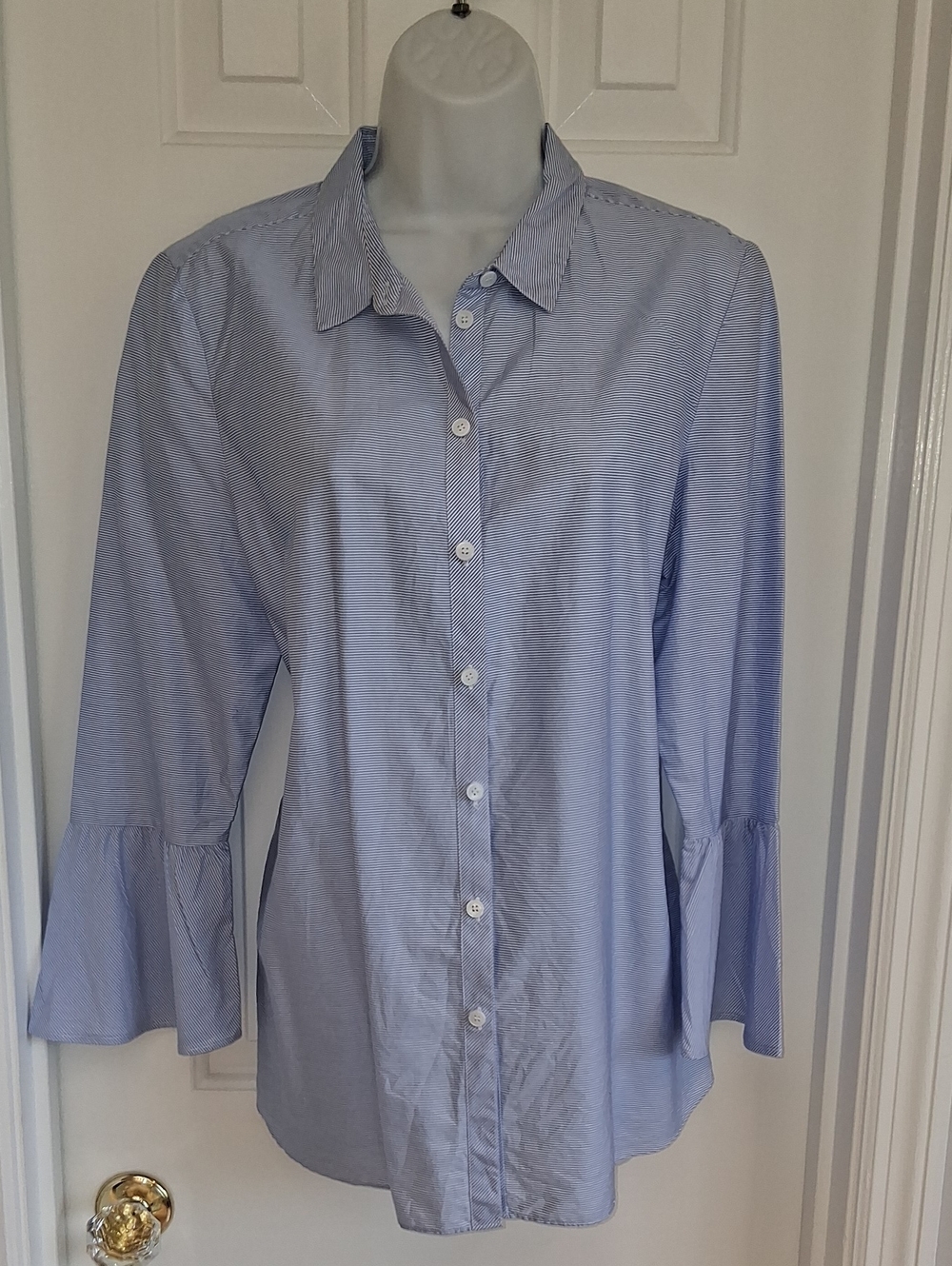 Classiques Entier Nordstrom Blue Stripe Shirt Small